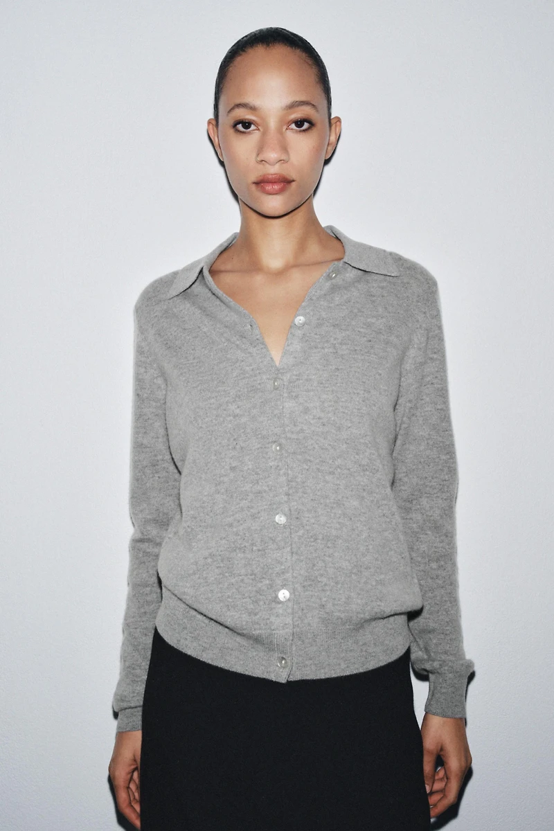 WOOL AND CASHMERE POLO JACKET