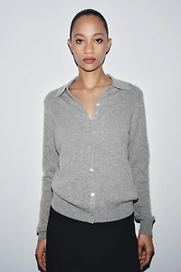 WOOL AND CASHMERE POLO JACKET