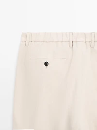 100% linen regular fit trousers