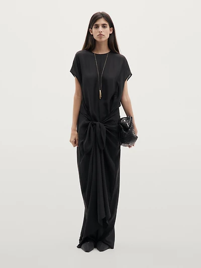 Flowing jumpsuit with knot detail