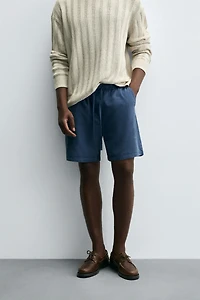 RELAXED FIT LYOCELL-COTTON SHORTS