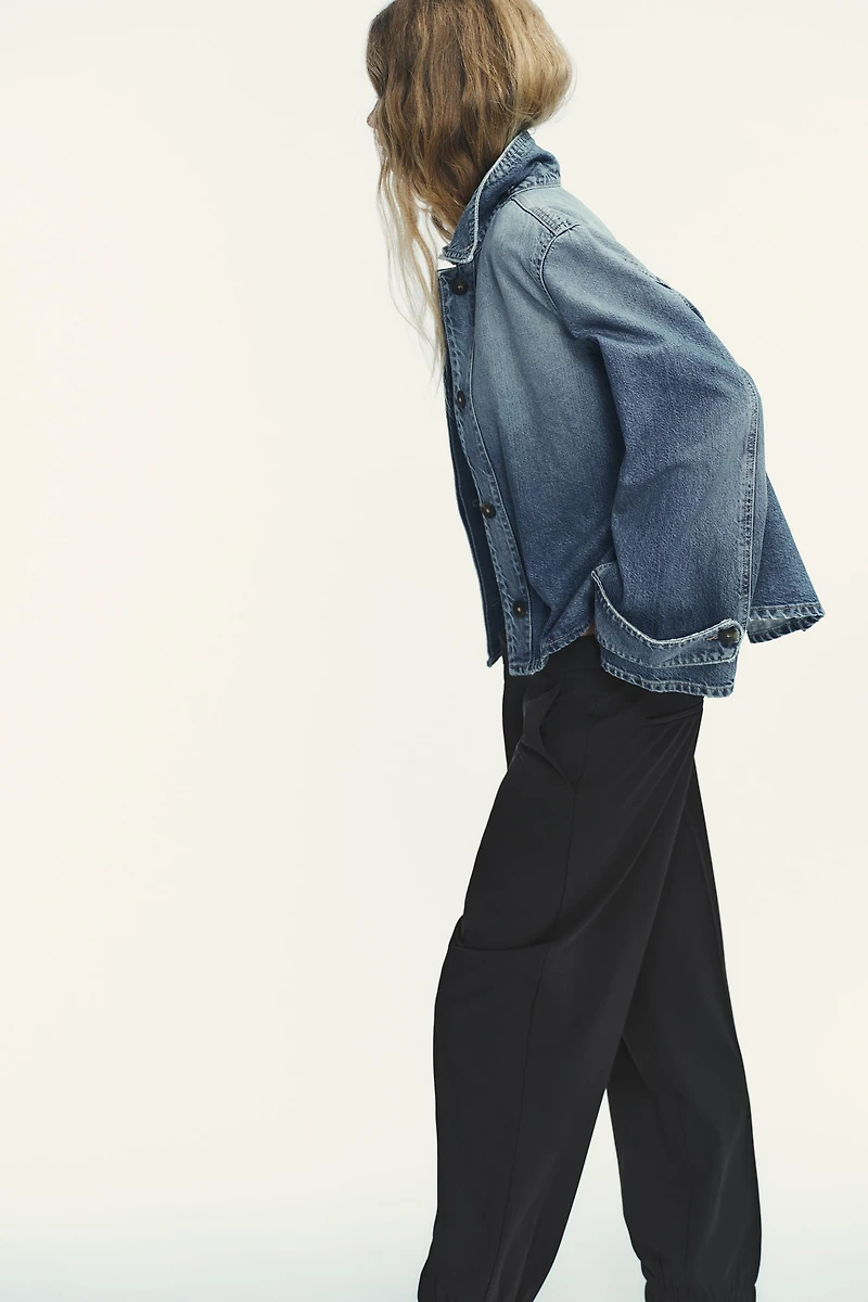 TRF HIGH COLLAR DENIM JACKET