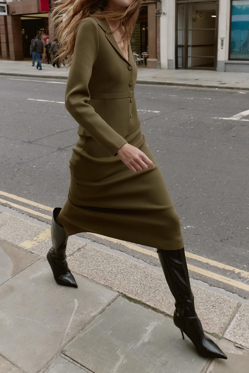 KNIT PENCIL MIDI SKIRT