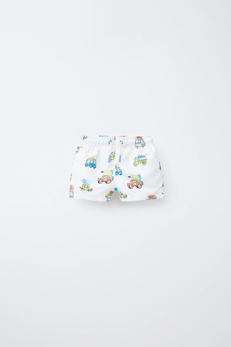 2-6 YEARS/ CARS AND ICE CREAM SWIM SHORTS