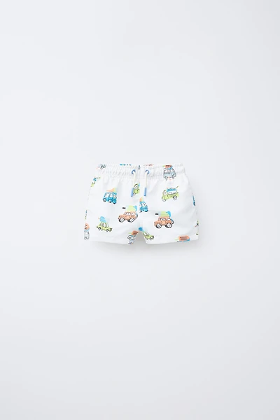 2-6 YEARS/ CARS AND ICE CREAM SWIM SHORTS