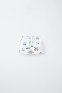 2-6 YEARS/ CARS AND ICE CREAM SWIM SHORTS