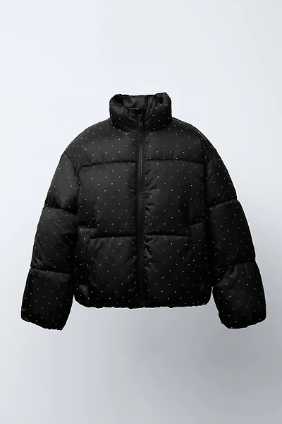 RHINESTONE PUFFER JACKET