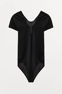 STOCKING BODYSUIT WITH METAL APPLIQUÉ