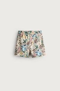 LONG FLORAL PRINT SWIM TRUNKS