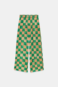 RAMIE PLAID PALAZZO PANTS ZW COLLECTION