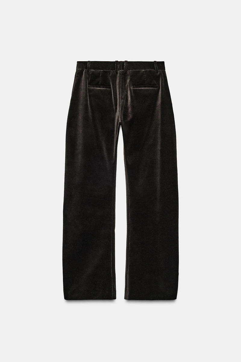 ZW COLLECTION VELVET TAPERED PANTS