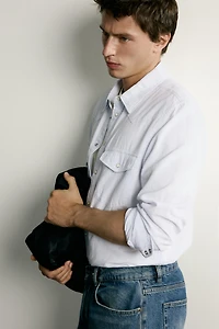 REGULAR FIT COTTON-LINEN WESTERN SHIRT