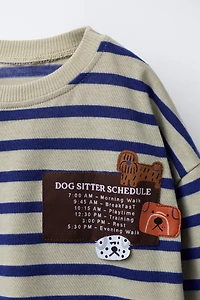 STRIPED PATCH T-SHIRT