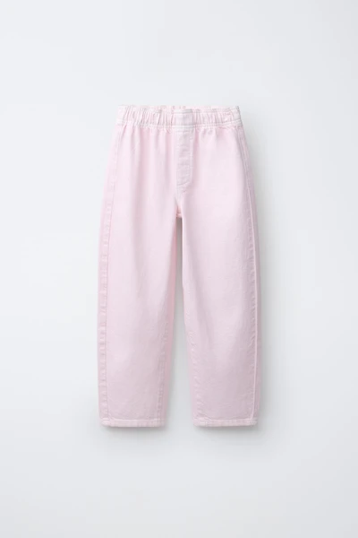FLOWY BARREL PANTS WITH ELASTICIZED TRIM