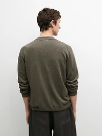 Linen knit cardigan with buttons