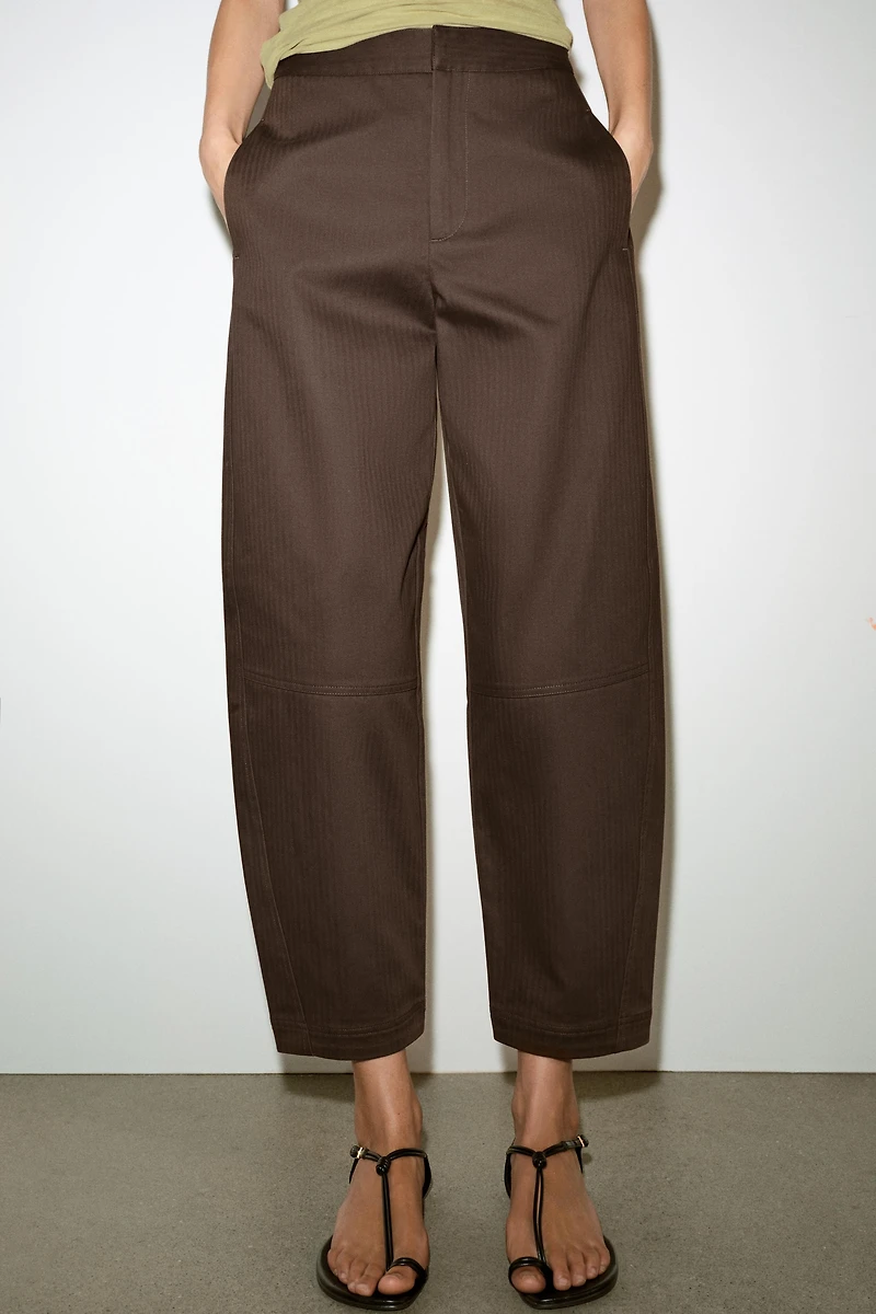 HERRINGBONE BARREL PANTS