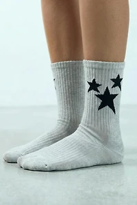 THREE-PACK OF STAR MID-CALF SOCKS