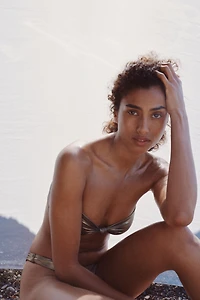 METALLIC BANDEAU BIKINI TOP