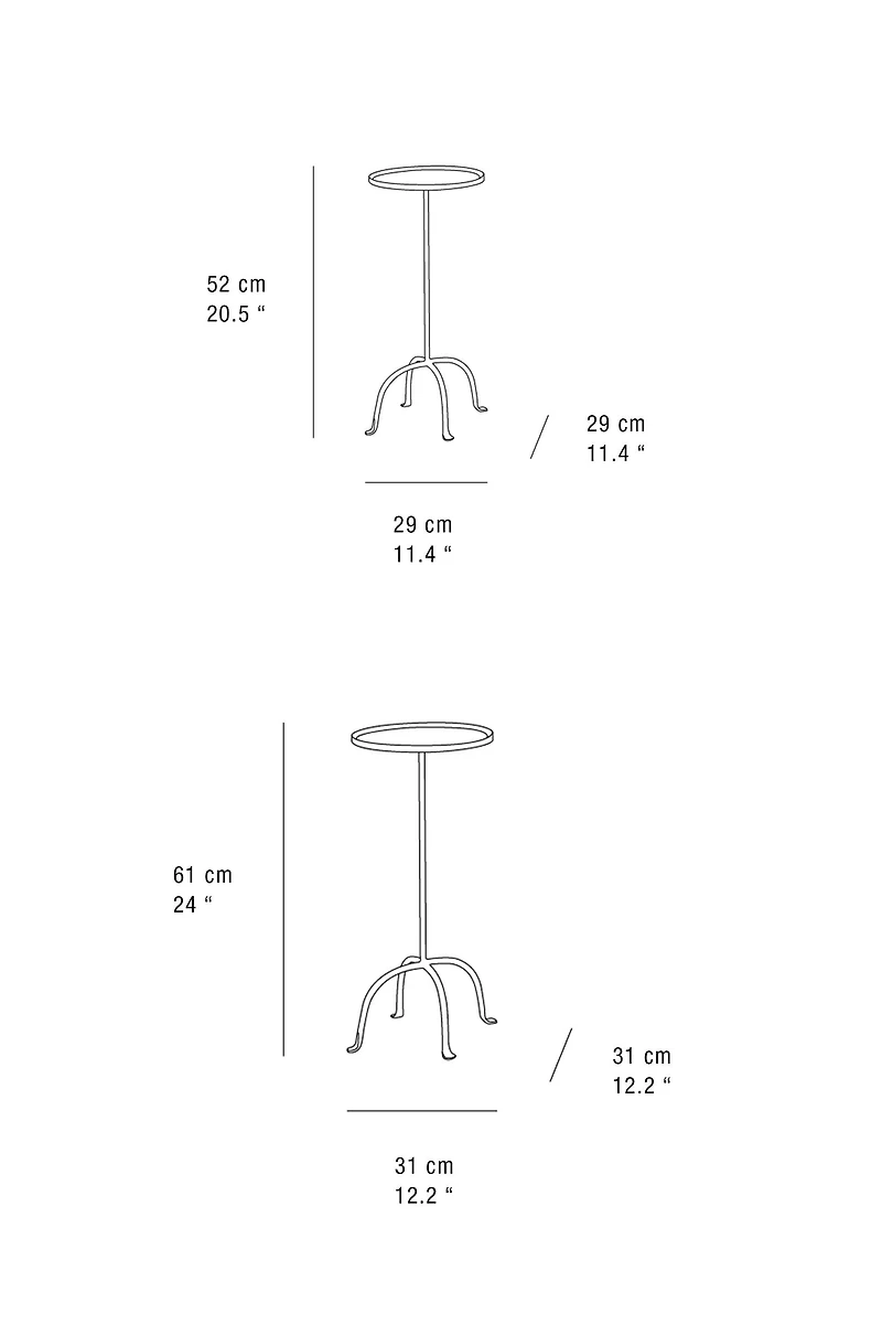 AGED METAL SIDE TABLE