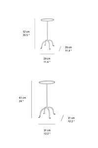 AGED METAL SIDE TABLE