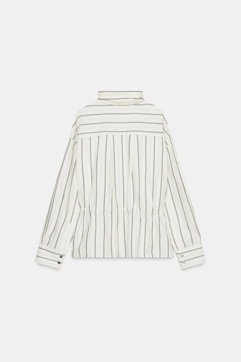 STRIPED PAJAMA SHIRT WITH POCKETS