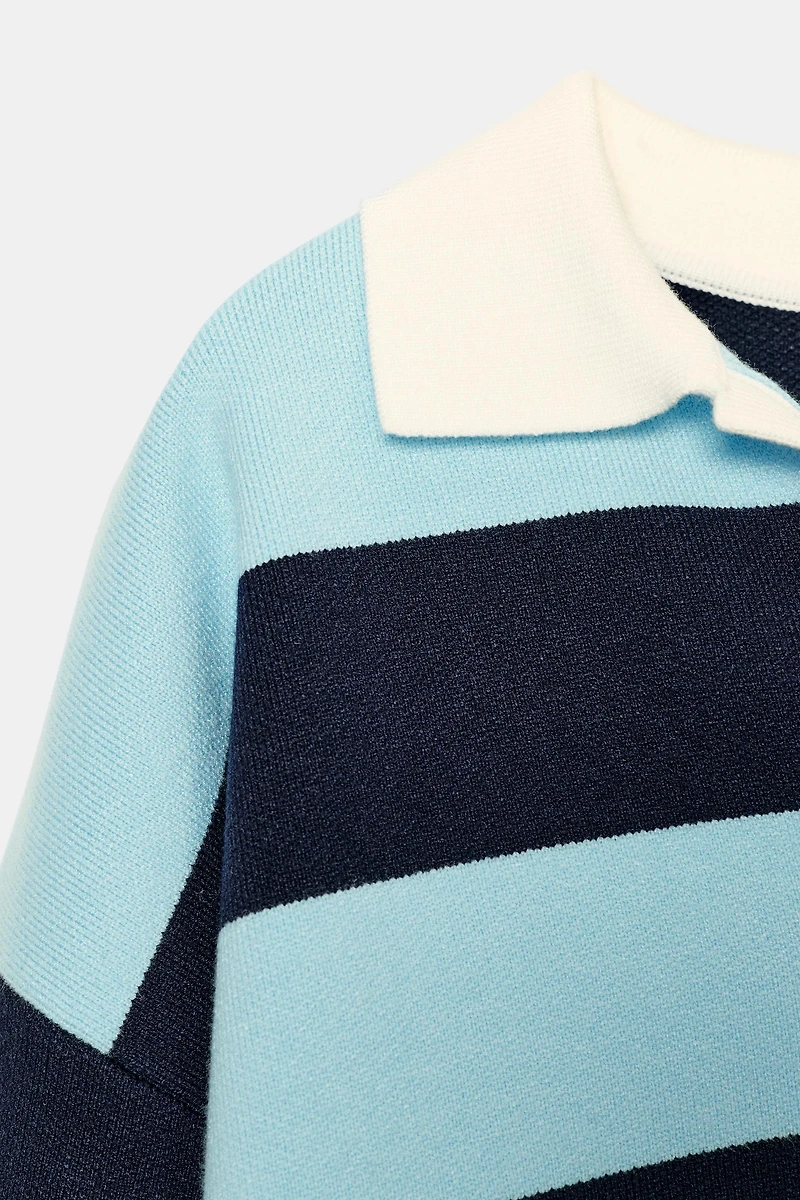 STRIPED KNIT POLO
