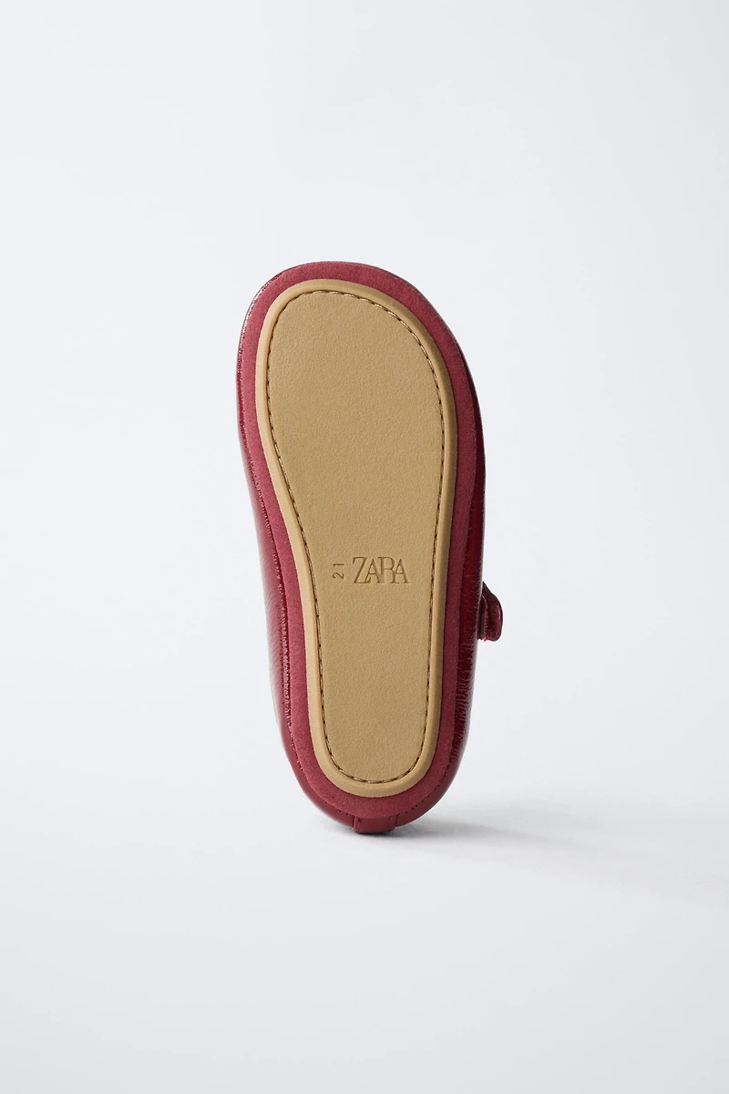 T-BAR PATENT BALLET FLATS