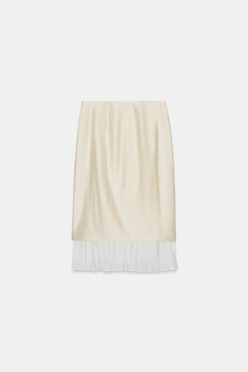 ZW COLLECTION COMBINATION MIDI SKIRT