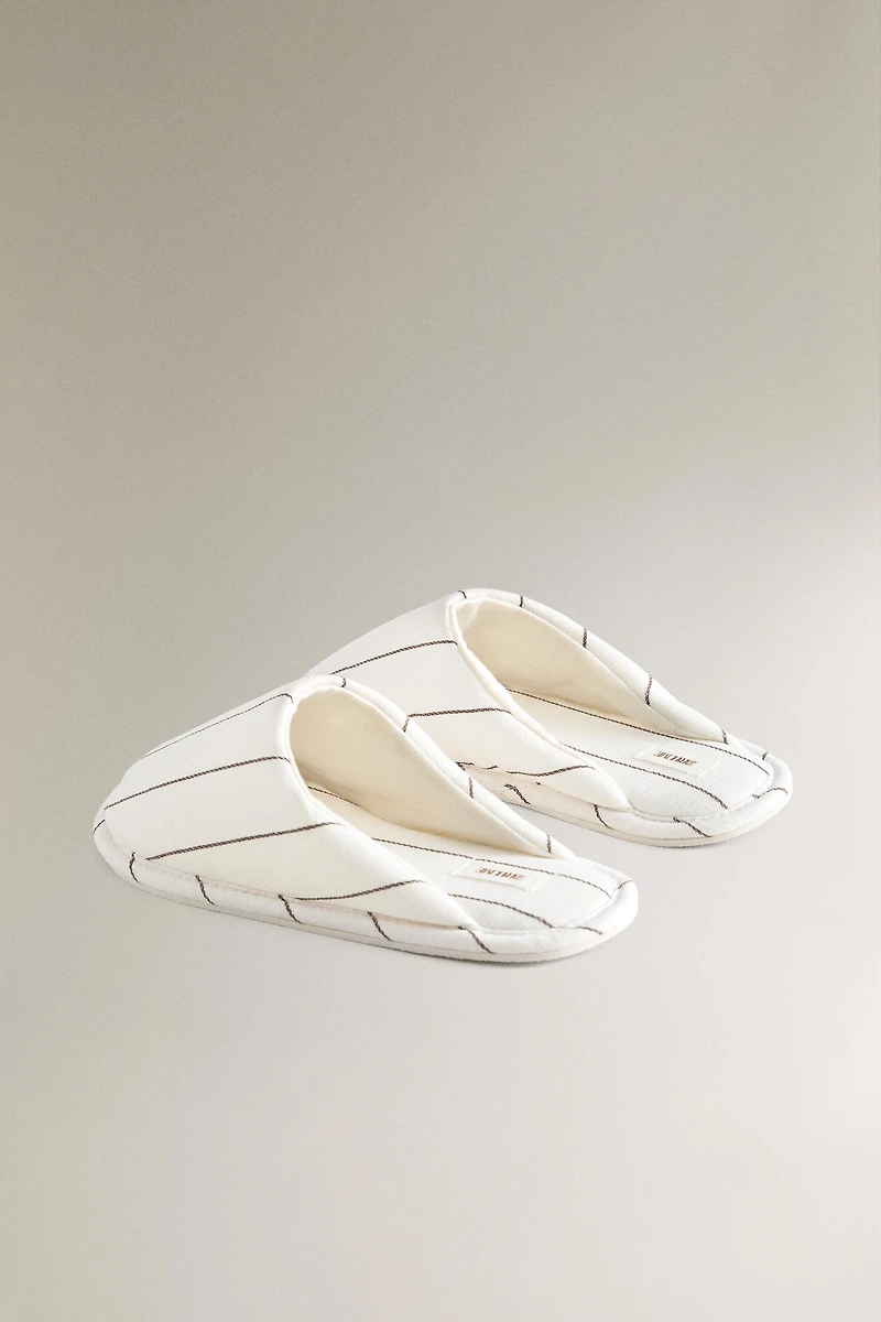 STRIPED MULE SLIPPERS