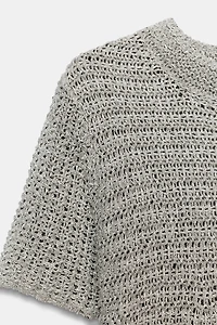 PEPLUM OPEN KNIT TOP