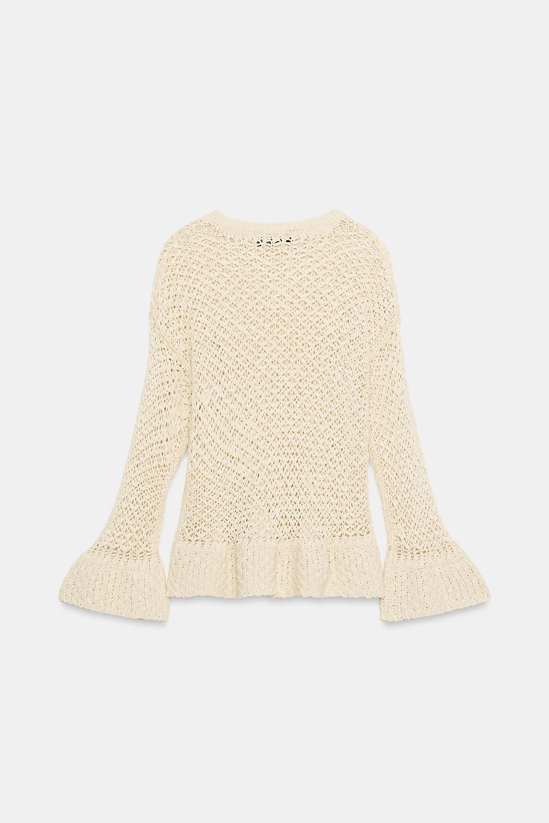 RUFFLED KNIT SWEATER