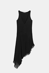 ROBE MI-LONGUE ASYMÉTRIQUE