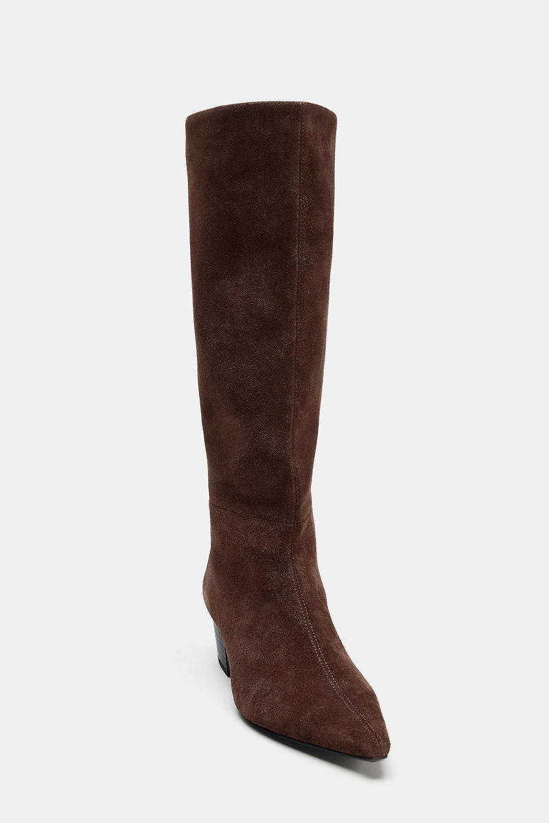 SPLIT LEATHER COWBOY BOOTS