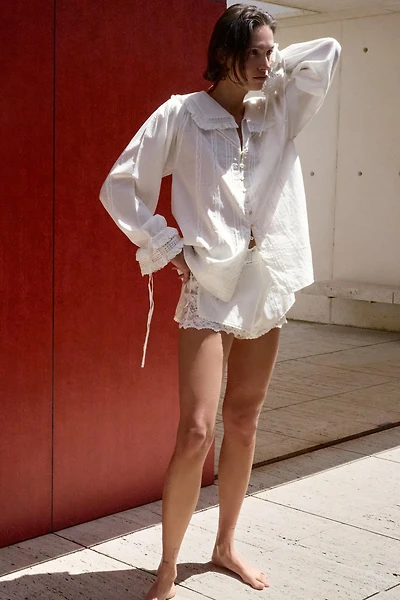 100% COTTON EMBROIDERED LACE BLOUSE