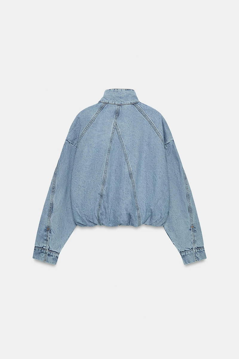 Z1975 HIGH NECK DENIM BOMBER JACKET