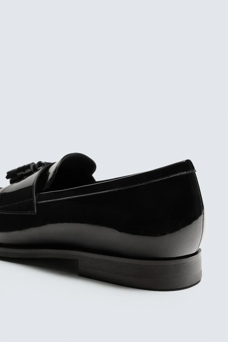 PATENT LEATHER TASSEL DRESS LOAFERS