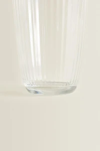 LINE-DESIGN GLASS SOFT DRINK TUMBLER