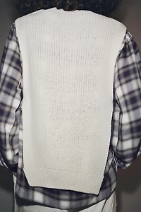 CHEMISE COMBINÉE À CARREAUX ET CHÂLE