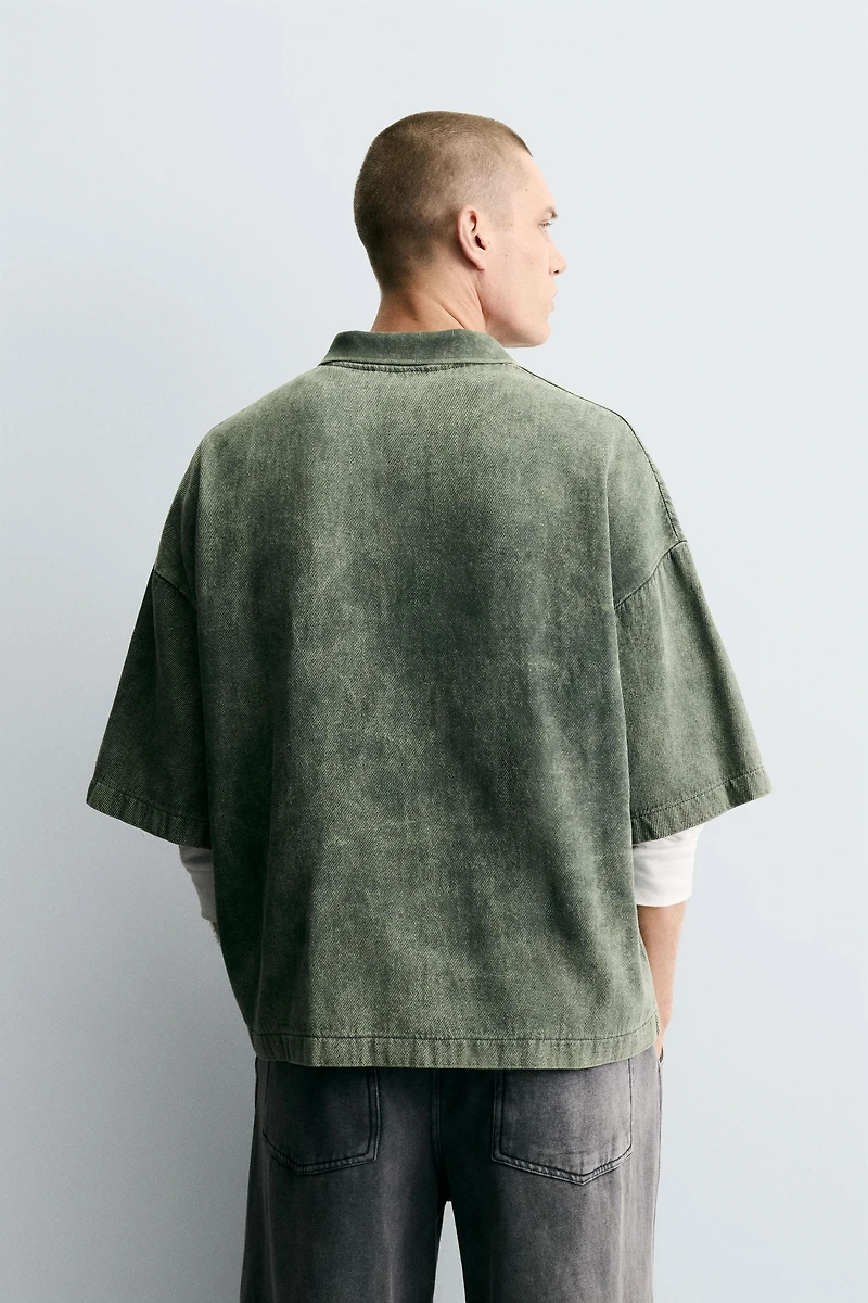 WASHED TEXTURED POLO