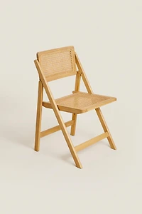 CHAISE PLIANTE BOIS ET ROTIN