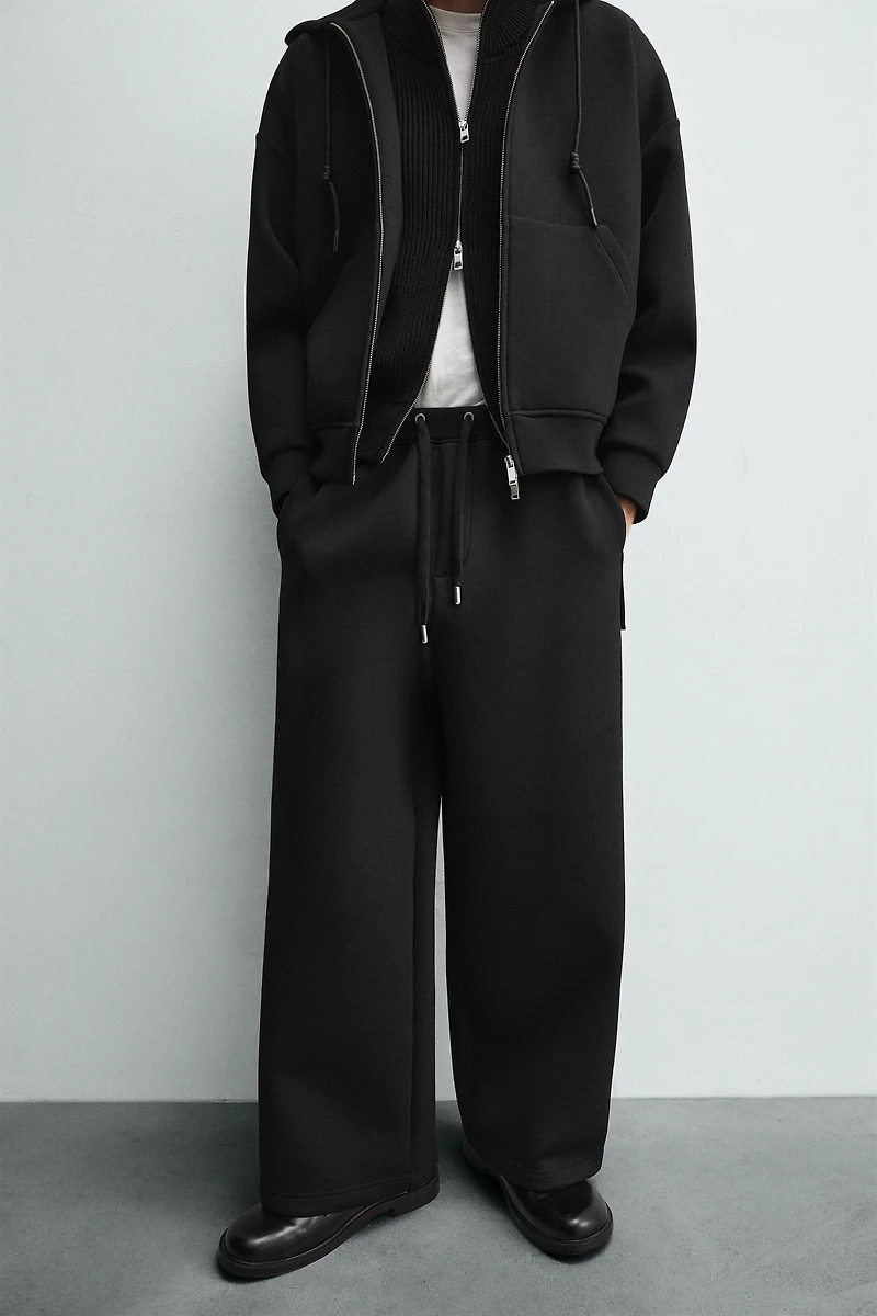 WIDE FIT NEOPRENE EFFECT PANTS