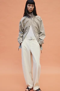 PLAID HIGH-NECK JACKET