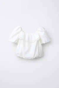 EMBROIDERED BALLOON TOP