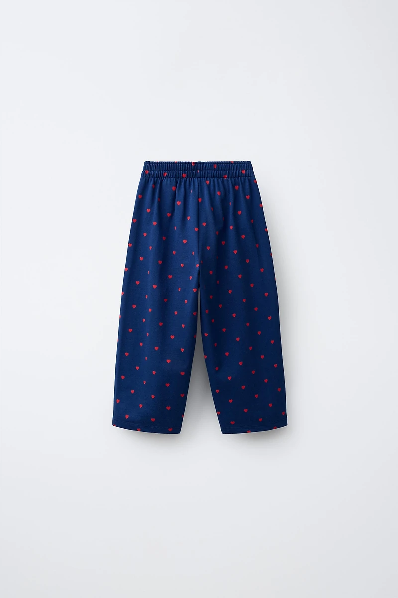 HEART PRINT BALLOON PANTS