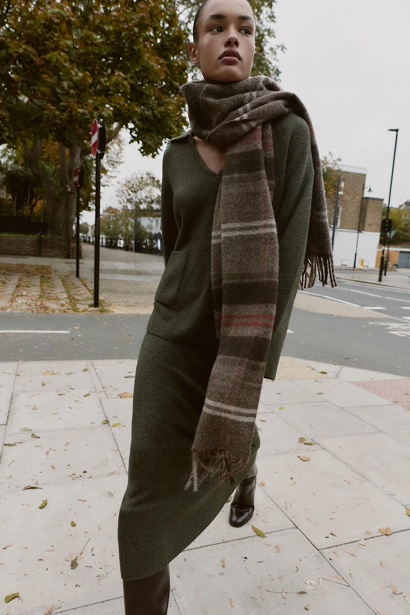 JUPE MI-LONGUE EN MAILLE TOUCHER DOUX