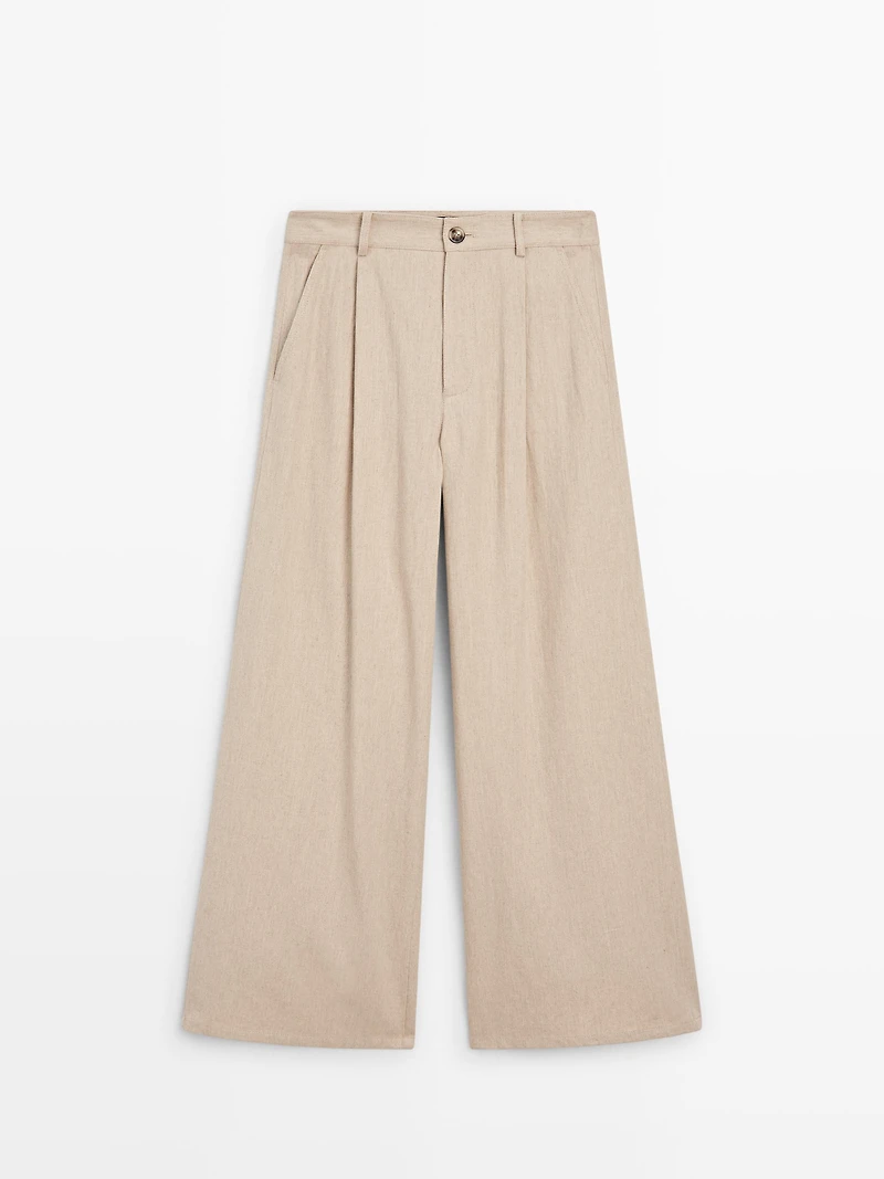Loose fit high-waist trousers