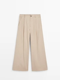 Loose fit high-waist trousers