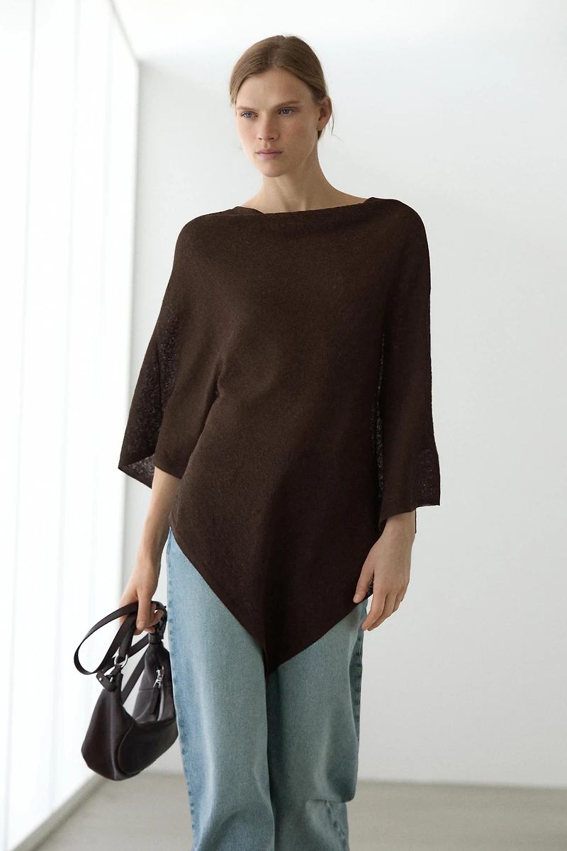 Asymmetric cotton cape