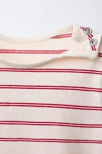 STRIPED KNIT BODYSUIT