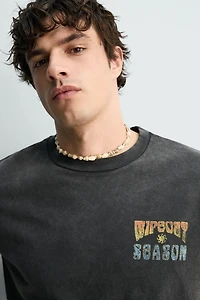SURF PRINT WASHED T-SHIRT